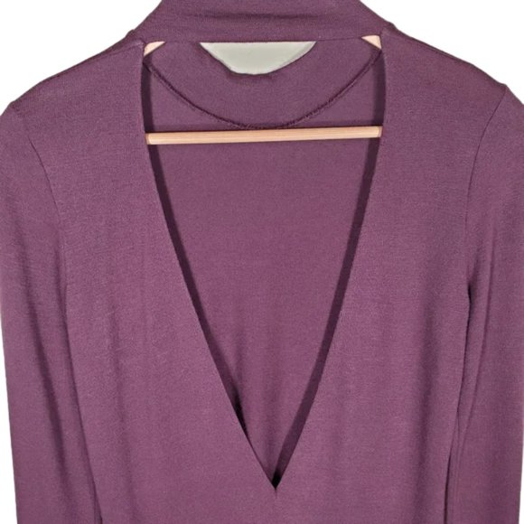 Wilfred Free Aritzia Dress Quite Luxury Minimalist Cut Out Deep Purple S - Picture 5 of 8